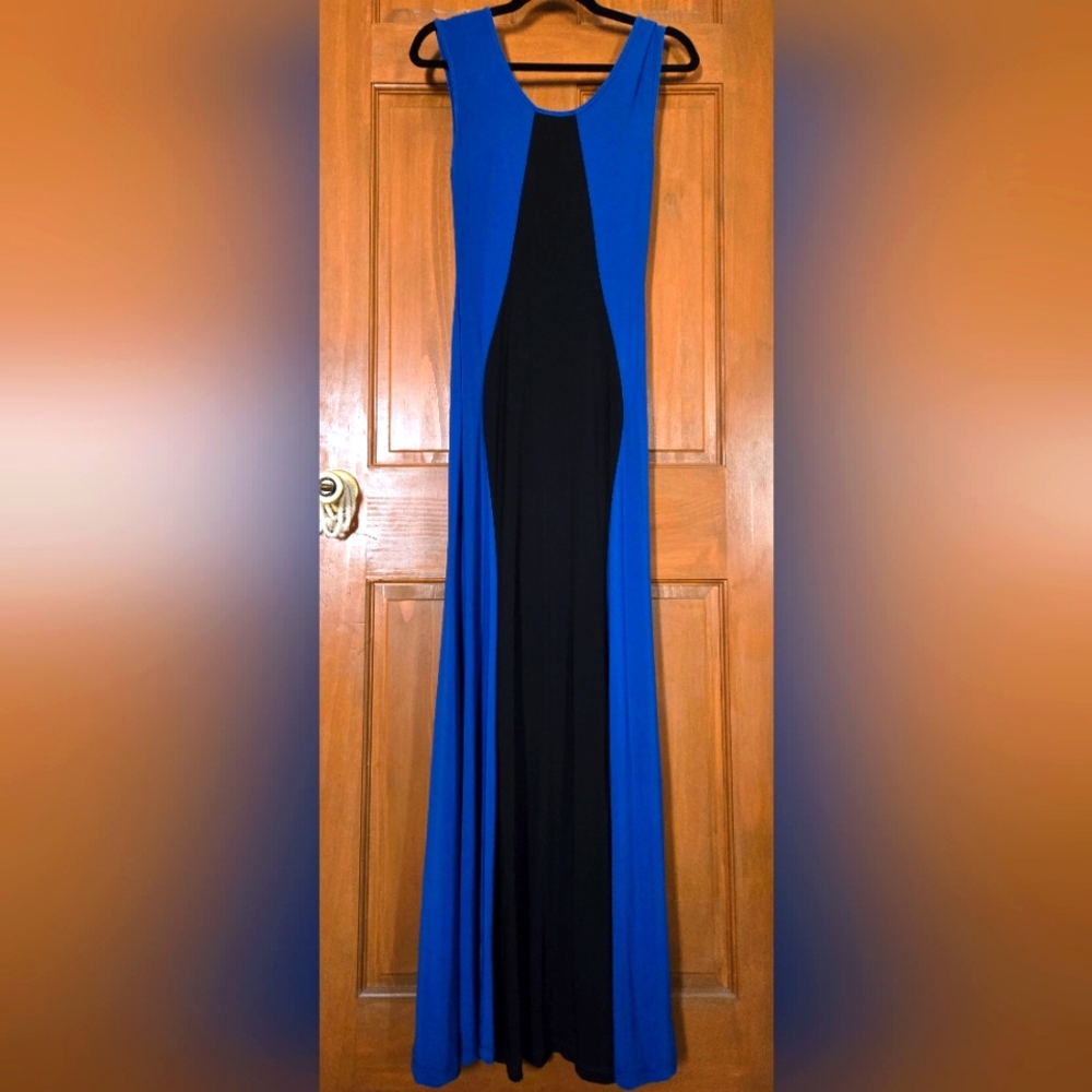 Blue and Black Maxi Dress
